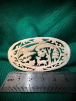 Советская брошь из кости “Русские сказки»