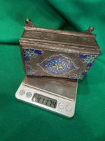 Серебряная шкатулка с живописной русской эмалью