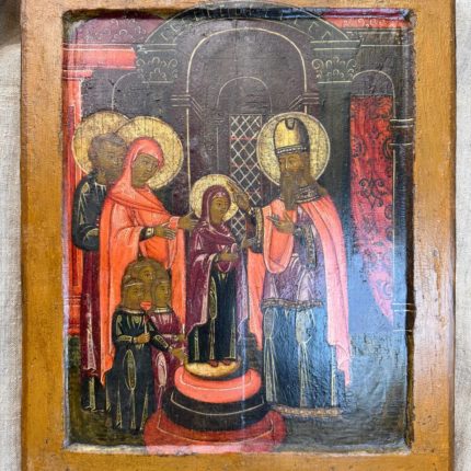 Старинная икона «Введение во храм Пресвятой Богородицы»